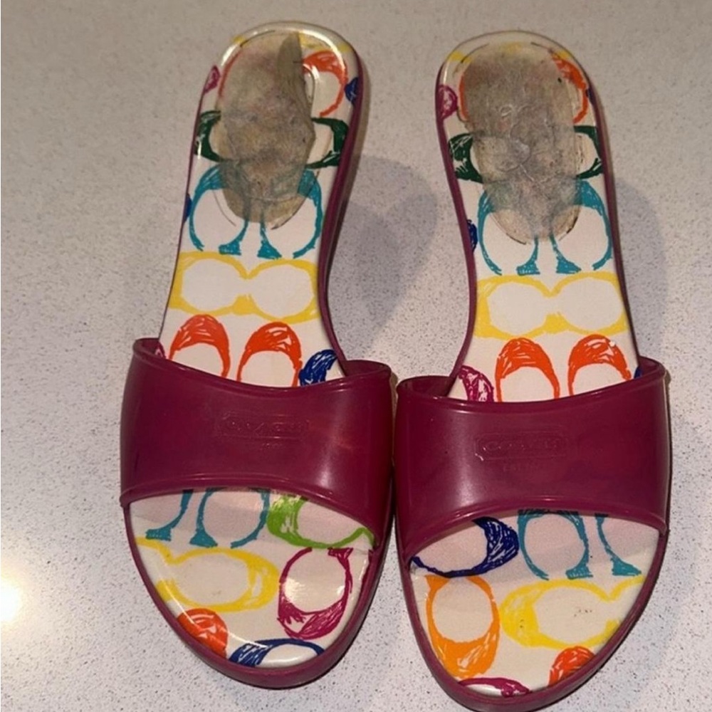 Vintage pink coach jelly kitten heels